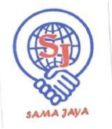 Trademark SJ SAMA JAYA + LUKISAN GLOBE & TANGAN