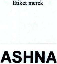 Trademark ASHNA