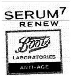 Trademark SERUM7 RENEW BOOTS LABORATORIES