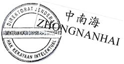 Trademark ZHONGNANHAI