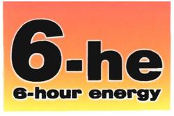 Trademark 6-HE 6-HOUR ENERGY