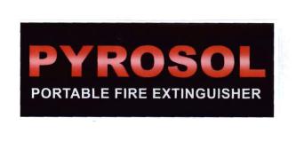 Trademark PYROSOL PORTABLE FIRE EXTINGUISHER