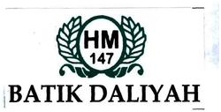 Trademark BATIK DALIYAH / HM 147