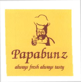 Trademark Papabunz + logo always fresh always tasty