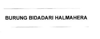 Trademark BURUNG BIDADARI HALMAHERA