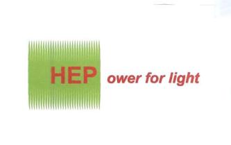 Trademark HEPOWER FOR LIGHT & LOGO (in color)