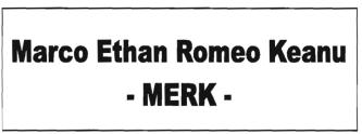 Trademark Marco Ethan Romeo Keanu - MERK -