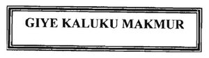 Trademark GIYE KALUKU MAKMUR