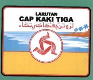 Trademark LARUTAN CAP KAKI TIGA dan huruf arab larutan penyegar