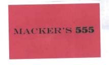 Trademark MACKER'S 555