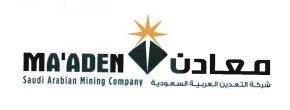 Trademark MA'ADEN SAUDI ARABIAN MINING COMPANY