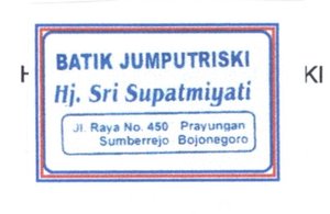 Trademark BATIK JUMPUTRISKI Hj. SRI SUPATMIYATI