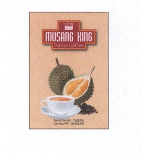 Trademark MUSANG KING DURIAN COFFEE