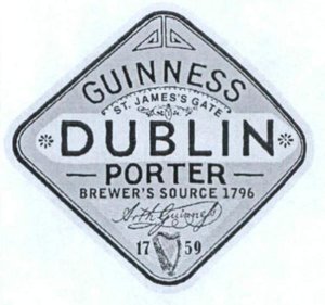 Trademark GUINNESS DUBLIN PORTER + LUKISAN SEGI EMPAT SAMA SISI