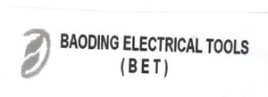 Trademark BAODING ELECTRICAL TOOLS (BET) + logo