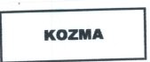 Trademark KOZMA