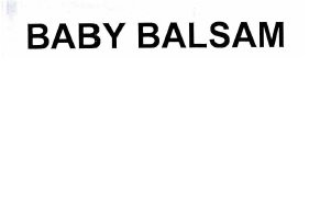 Trademark BABY BALSAM