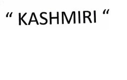 Trademark KASHMIRI :