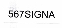 Trademark 567SIGNA