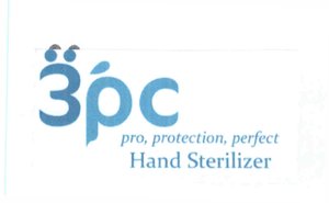 Trademark 3pc pro, protection, perfect Hand Sterilizer