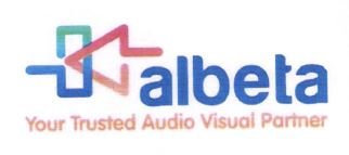 Trademark ALBETA YOUR TRUSTED AUDIO VISUAL PARTNER + LOGO