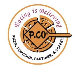 Trademark P.CO PIZZA, POPCORN, PASTRIES, & COFFEE EATING IS BELIEVING + LUKISAN