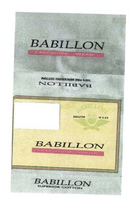 Trademark BABILLON EXECUTIVE WEAR 100% FINE MERCERZED COTTON SUPERIOR COTTON + LOGO