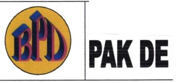 Trademark PAK DE + LOGO BPD