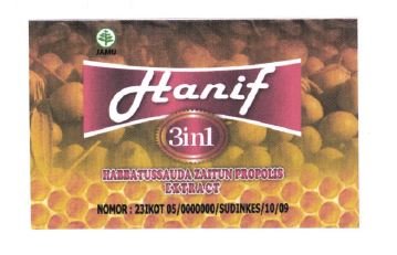 Trademark HANIF 3IN1 HABBATUSSAUDA ZAITUN PROPOLIS EXTRACT + LUKISAN