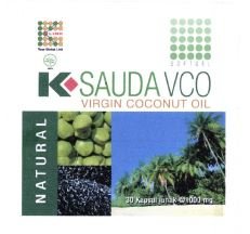 Trademark K SAUDA VCO VIRGIN COCONUT OIL NATURAL + LUKISAN