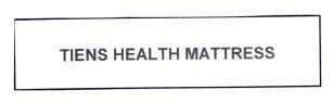 Trademark TIENS HEALTH MATTRESS