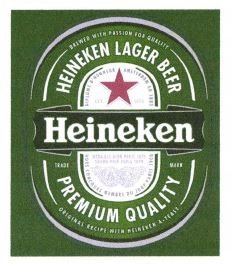 Trademark HElNEKEN LAGER BEER PREMIUM QUALITY + LUKISAN