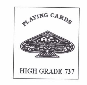 Trademark PLAYING CARDS HIGH GRADE 737 + LOGO