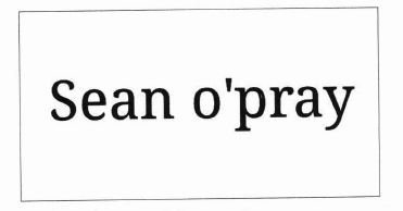 Trademark SEAN O'PRAY=