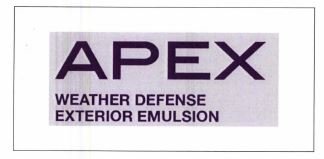 Trademark APEX WEATHER DEFENSE EXTERIOR EMULSION