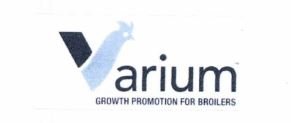 Trademark VARIUM GROWTH PROMOTIOlI FOR BROILERS + LOGO