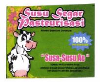 Trademark SUSA-SUSU AE SUSU SEGAR PASTEURISASI + LUKISAN