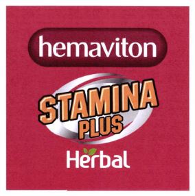 Trademark HEMAVITON STAMINA PLUS HERBAL + LOGO