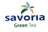 Trademark SAVORIA GREEN TEA + LOGO