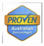 Trademark CLINICALLY PROVEN BY AUSTRALIAN DERMATOLOGIST