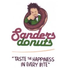 Trademark SANDERS DONUTS TASTE TEH HAPPINESS IN EVERY BITE + LOGO