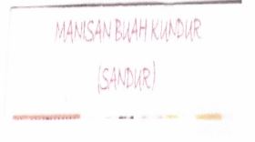 Trademark MANISAN BUAH KUNDUR (SANDUR)