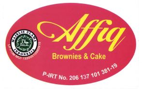 Trademark AFFIQ BROWNIES & CAKE + LOGO