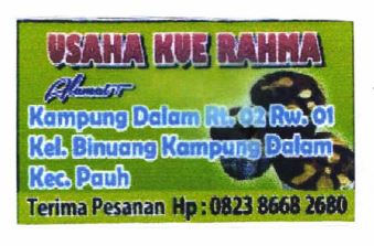 Trademark USAHA KUE RAHMA