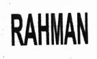 Trademark RAHMAN