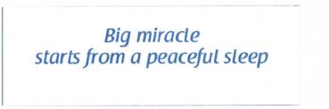 Trademark BIG MIRACLE START FROM A PEACEFUL SLEEP