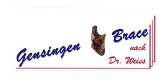 Trademark GENSINGEN BRACE NACH BY.DR.WEISS + LOGO