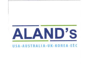 Trademark ALAND'S USA-AUSTRALIA-UK-KOREA-EEC