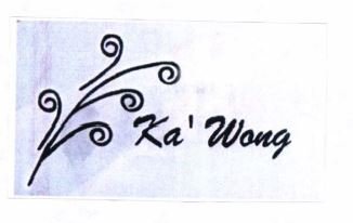 Trademark KA'WONG + LOGO