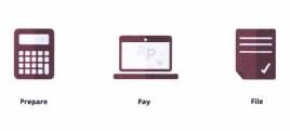 Trademark PREPARE PAY FILE + LOGO